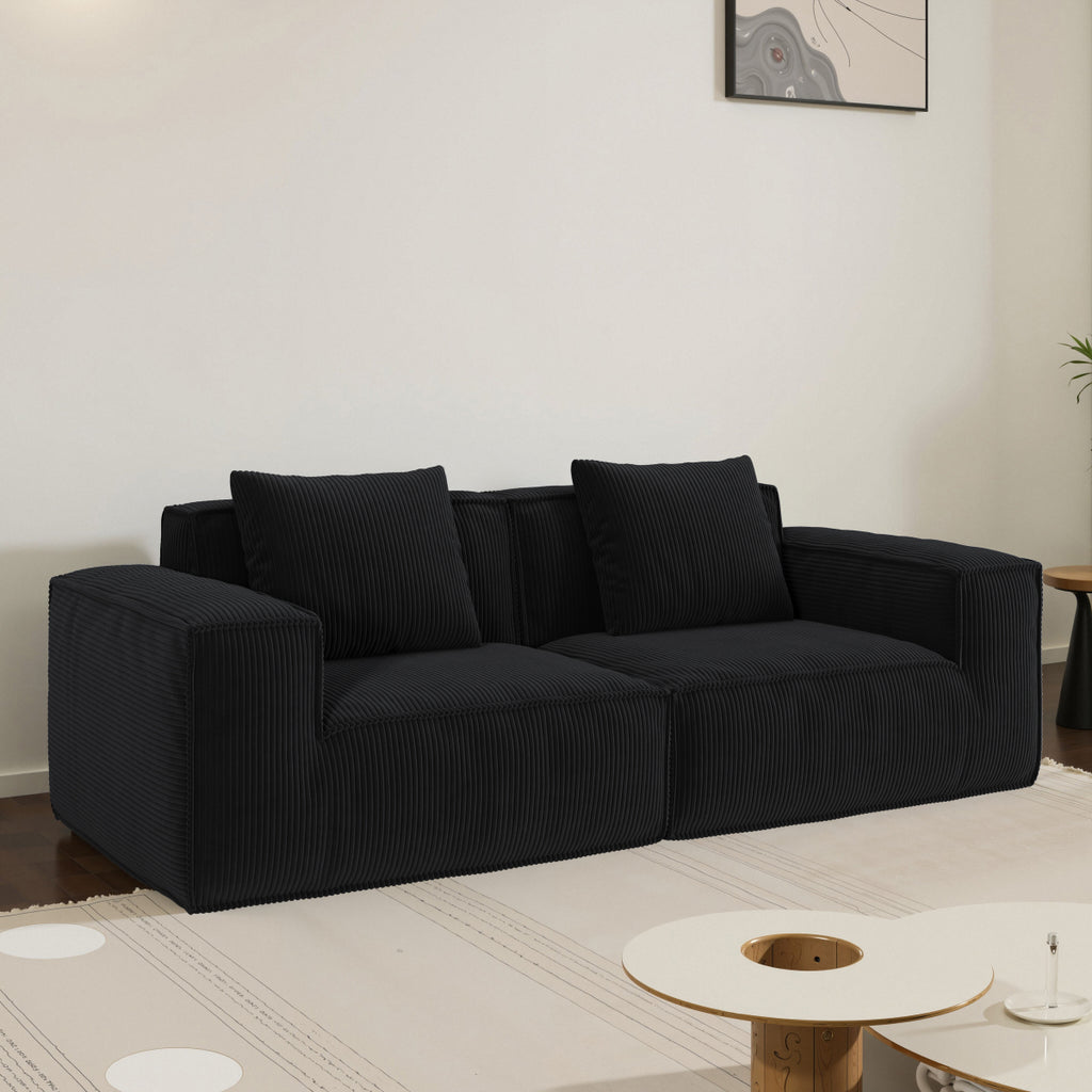 modular sofa can be converted into an oversized sofa bed Free conversion sofa set flexible configuration, soft corduroy cloud velvet fabric two person