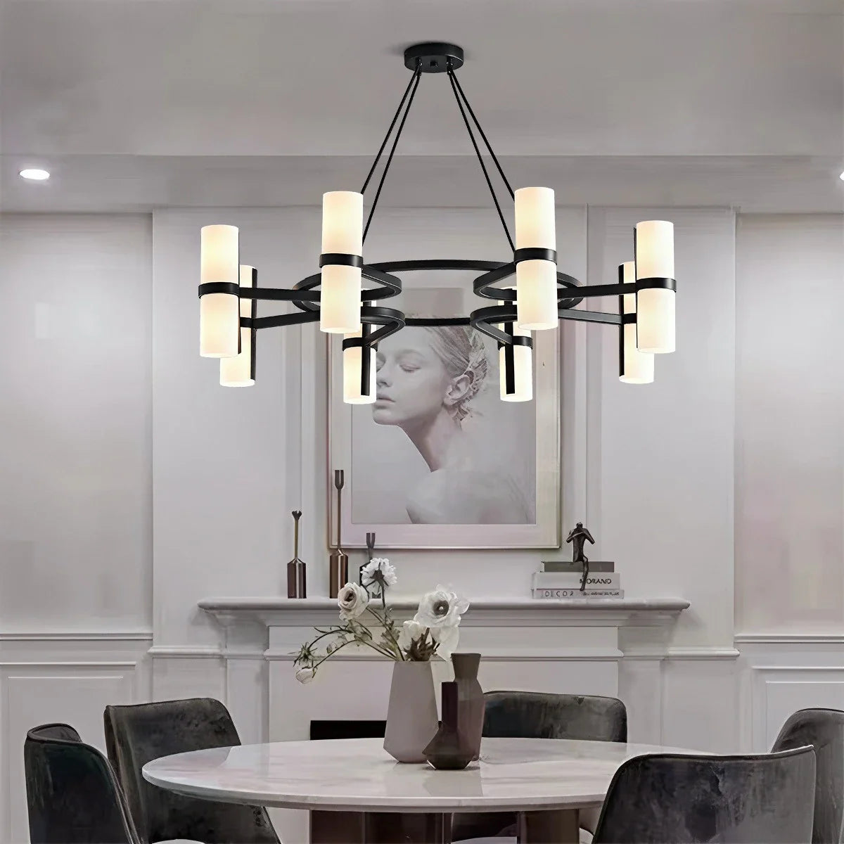 Nordic Creative Multi-Headed Round Chandelier