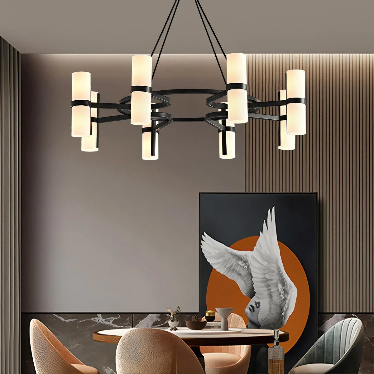 Nordic Creative Multi-Headed Round Chandelier