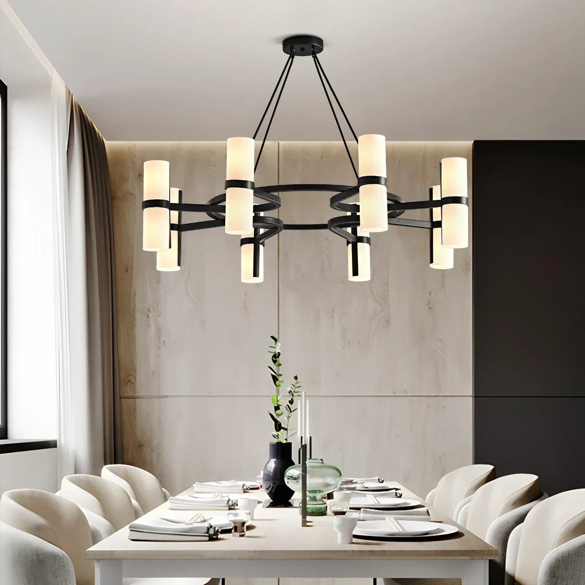 Nordic Creative Multi-Headed Round Chandelier