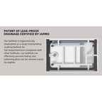 47" Acrylic Freestanding Bathtub ,Spacious rectangle Shape, Gloss White Finish, Chrome Overflow & Pop-Up Drain CUPC Certificate