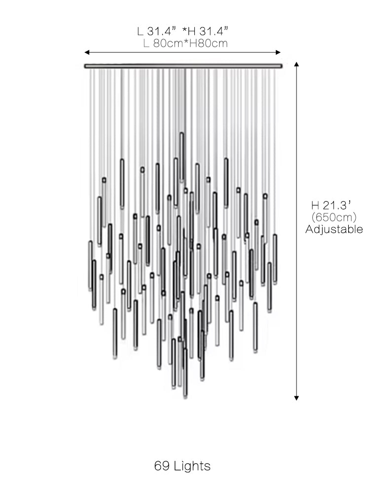 Crystal Tube Chandelier