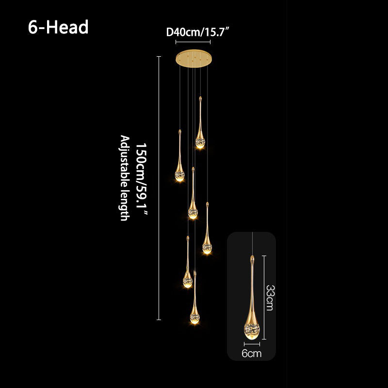 Luxury Water Drop Pendant Chandelier for Living Room