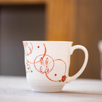 Mino Ware Wind, Flower, Snow & Rabbit Couple Mug Set – Wedding & Housewarming Gift