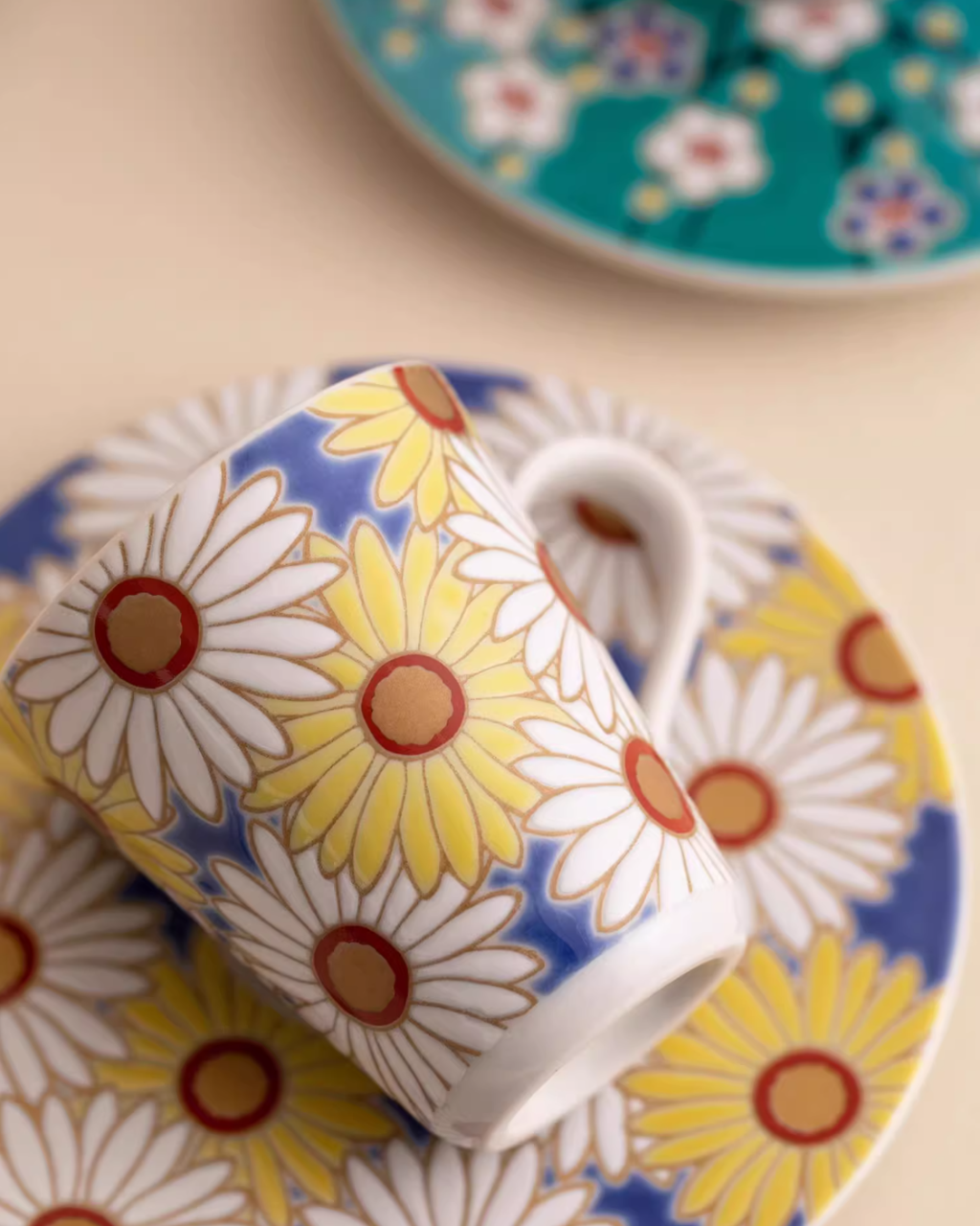 Kutani Ware Imperial Floral Coffee Cup