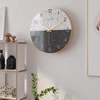 Fashion Marble Texture Metal Wall Clock