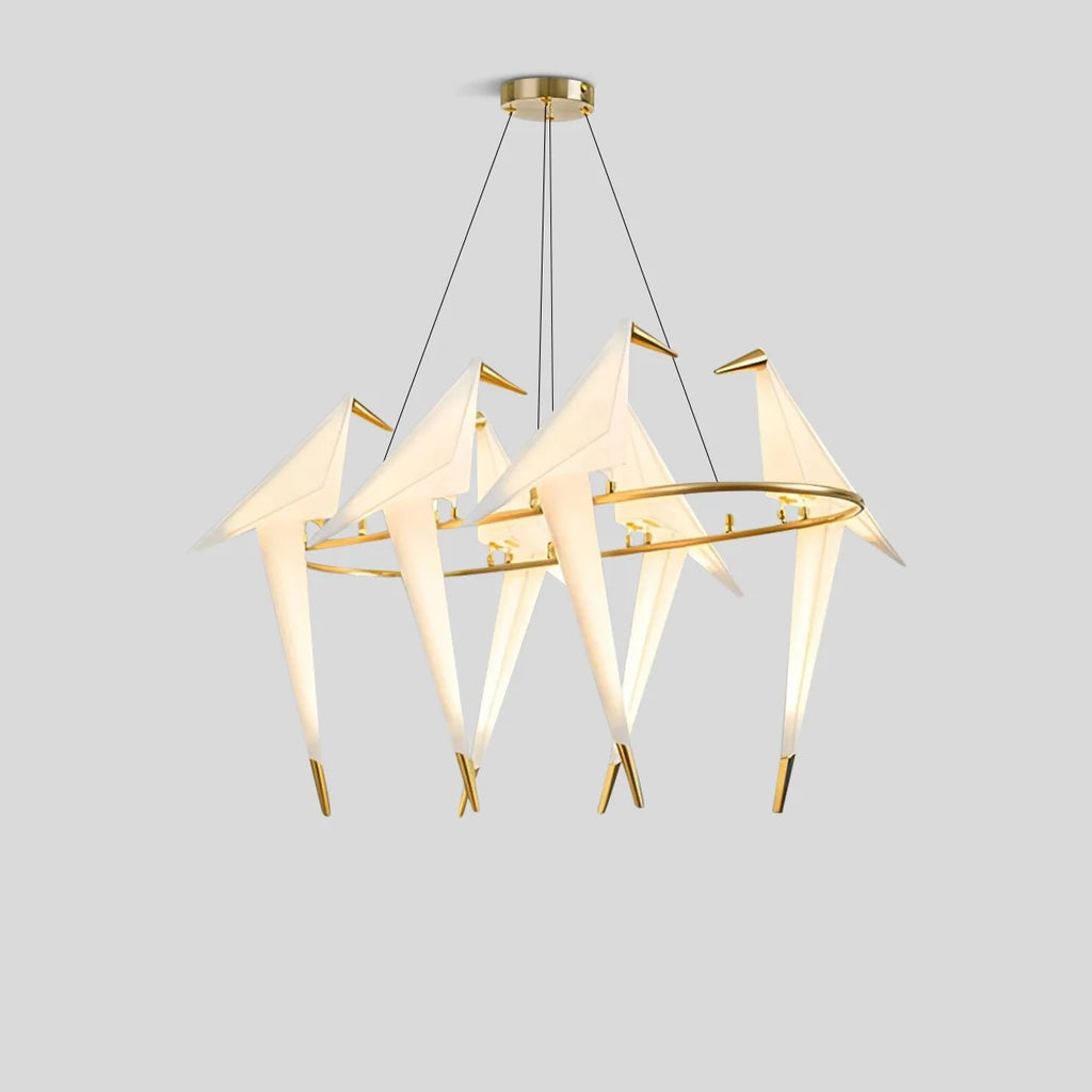 Paper Crane Bird Chandelier for Dining Room