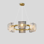 Textured Glass Round Chandelier