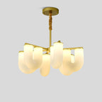 U-Shaped Milk Glass Chandelier