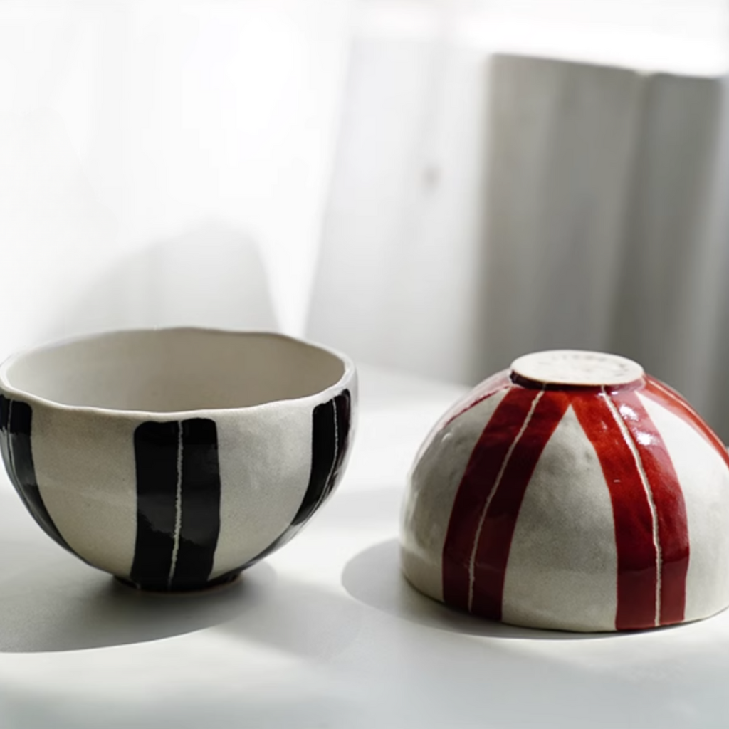 Mino Ware Vintage Underglaze Tokusa Couple Bowl Set – Wooden Box Edition