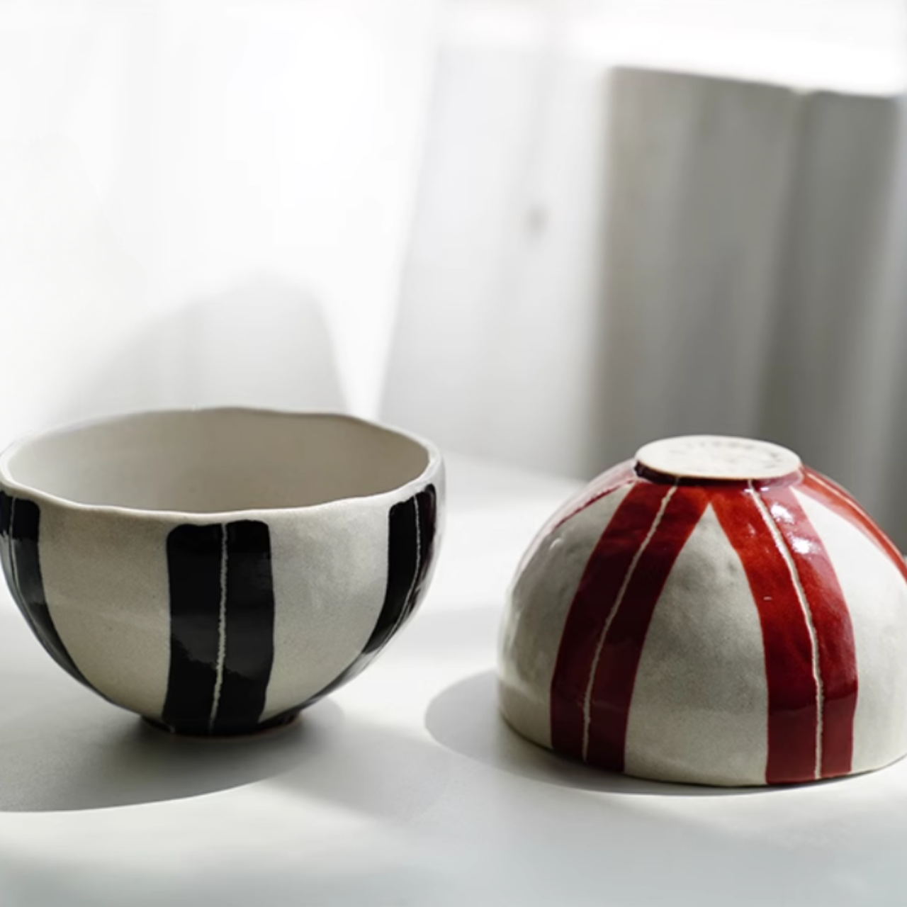 Mino Ware Vintage Underglaze Tokusa Couple Bowl Set – Wooden Box Edition