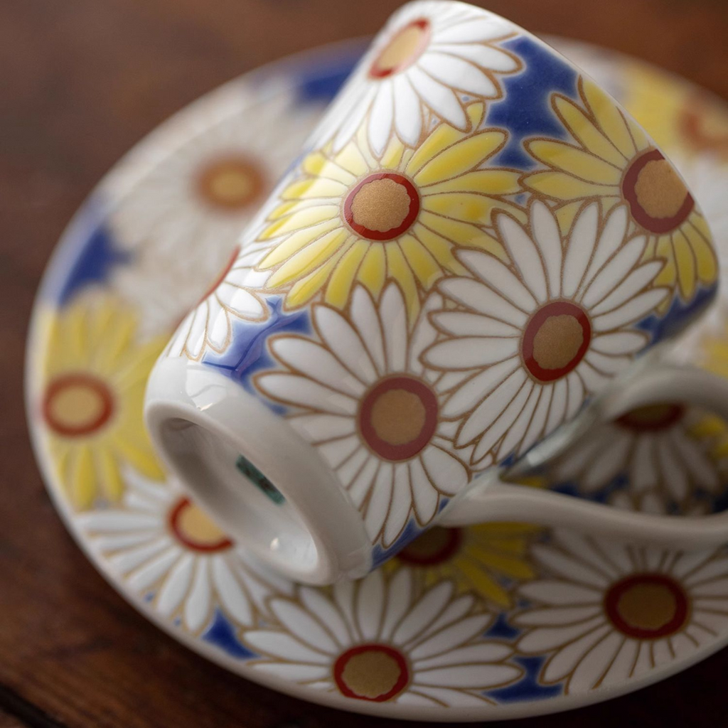 Kutani Ware Imperial Floral Coffee Cup