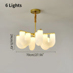 U-Shaped Milk Glass Chandelier