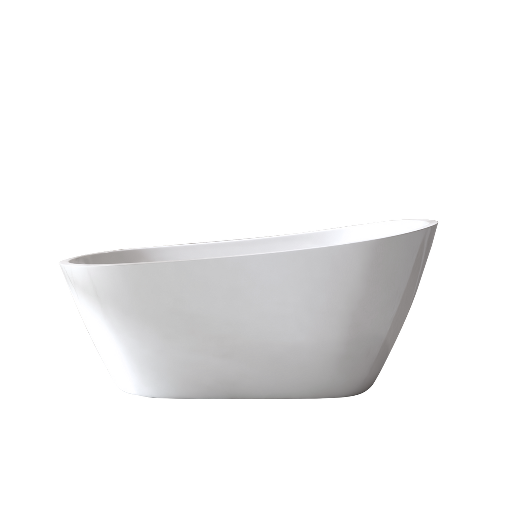 67"Special-shaped Freestanding Slipper Bathtub: Gloss White Finish, Chrome Overflow & Pop-Up Drain, cUPC Certified