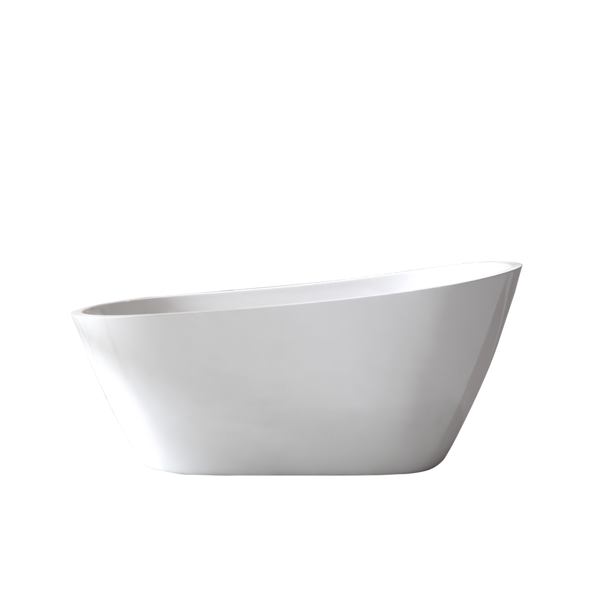 67"Special-shaped Freestanding Slipper Bathtub: Gloss White Finish, Chrome Overflow & Pop-Up Drain, cUPC Certified