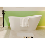 67'' Acrylic Freestanding Bathtub,Deep Soaking Bathtub, Glossy White, Chrome overflow and anti clogging drain, cUPC Certified