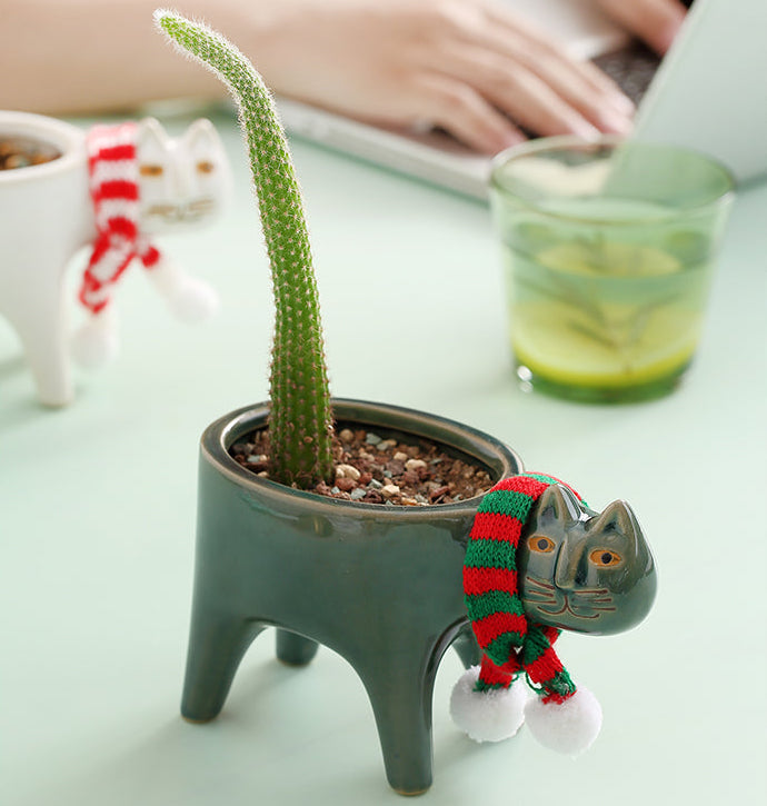 Animated Cat Ceramic Vase