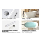 67"Special-shaped Freestanding Slipper Bathtub: Gloss White Finish, Chrome Overflow & Pop-Up Drain, cUPC Certified