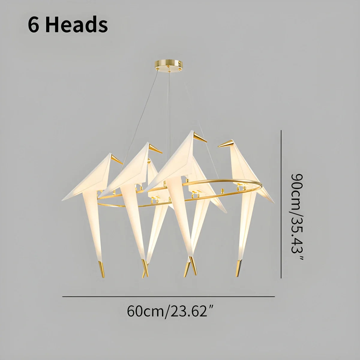 Paper Crane Bird Chandelier for Dining Room