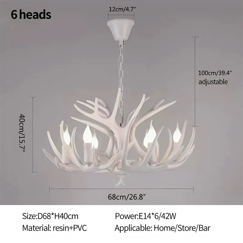 Antler Shape Resin Chandelier for Living Room