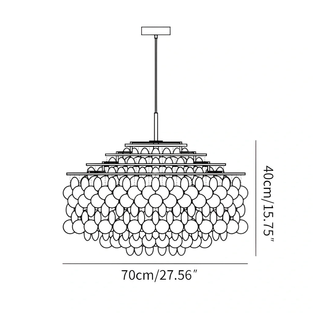 Round Shell Chandelier for Bedroom Living Room