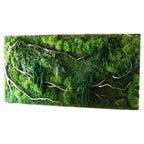 Handmade 68” x 33” Natural Branch Moss & Ferns Plant Painting. Oversized Statement Piece