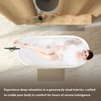 67"Special-shaped Freestanding Slipper Bathtub: Gloss White Finish, Chrome Overflow & Pop-Up Drain, cUPC Certified