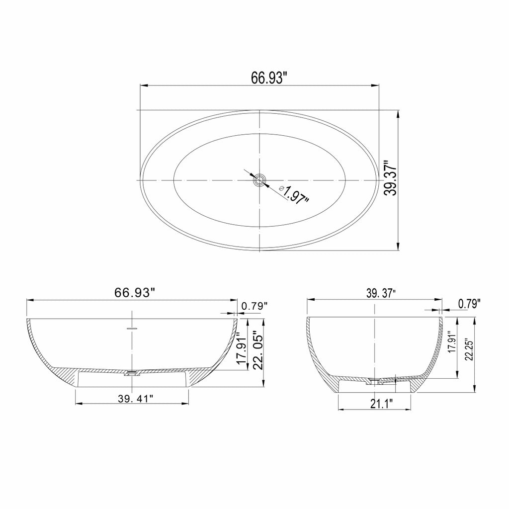 47" Freestanding Tub with Built-in Seat, White Acrylic, CUPC