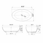 47" Freestanding Tub with Built-in Seat, White Acrylic, CUPC