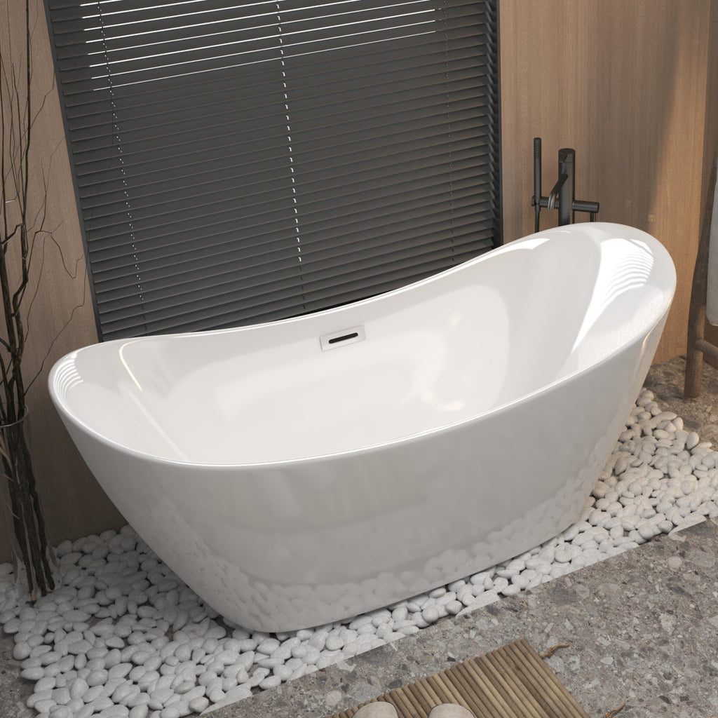Gloss White Acrylic Freestanding Tub