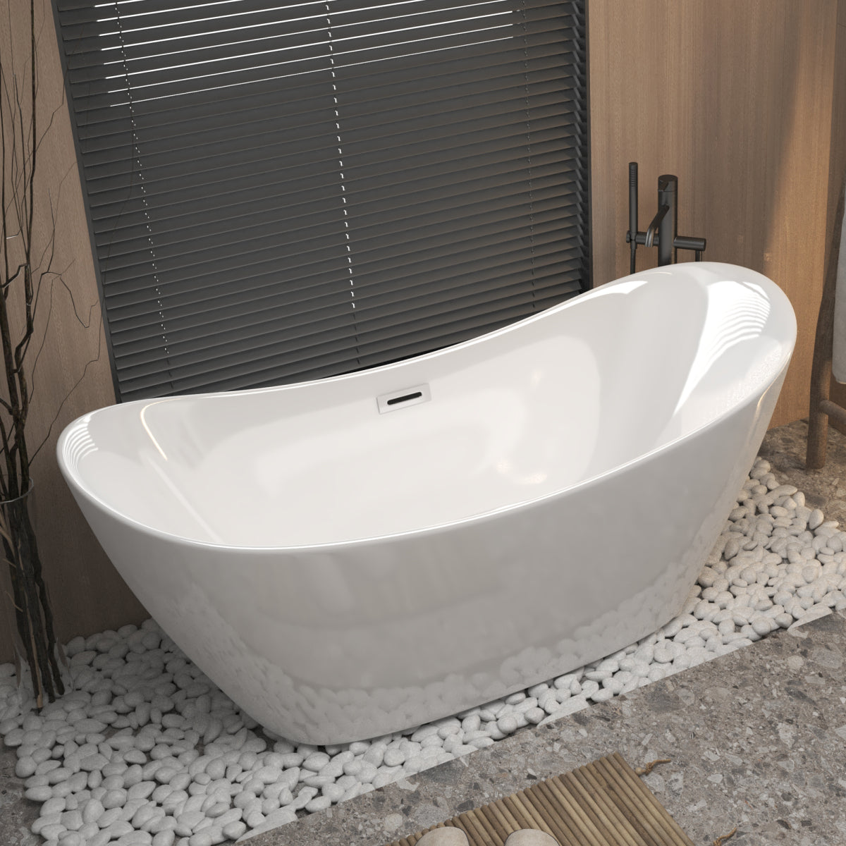 Gloss White Acrylic Freestanding Tub