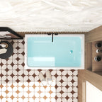 47" Acrylic Freestanding Bathtub ,Spacious rectangle Shape, Gloss White Finish, Chrome Overflow & Pop-Up Drain CUPC Certificate