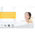 59'' acrylic freestanding bathtub with unique diamond pattern design: spacious oval shape,  Gloss white finish, Chrome overflow and pop-up drain CUPC