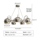 Bauhaus Style Antique Chrome  Chandelier