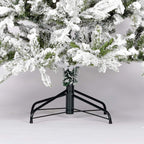 Snow Flocked Christmas Tree 7ft Artificial Hinged Pine Tree with White