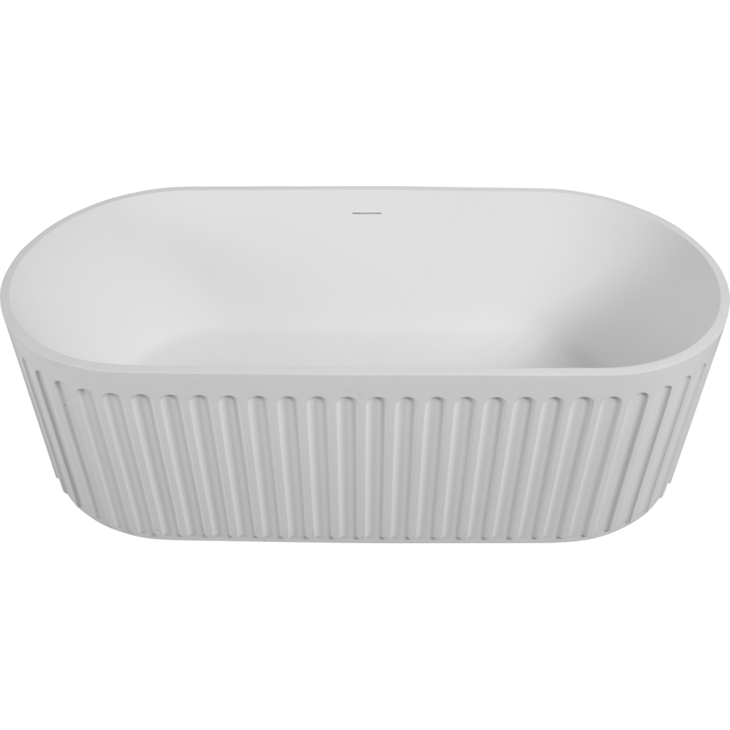 67" Freestanding Solid Surface Bathtub, Luxury Engineered Stone Resin Freestanding Soaking Bathtub with Overflow and Pop-up Drain cUPC Certified,