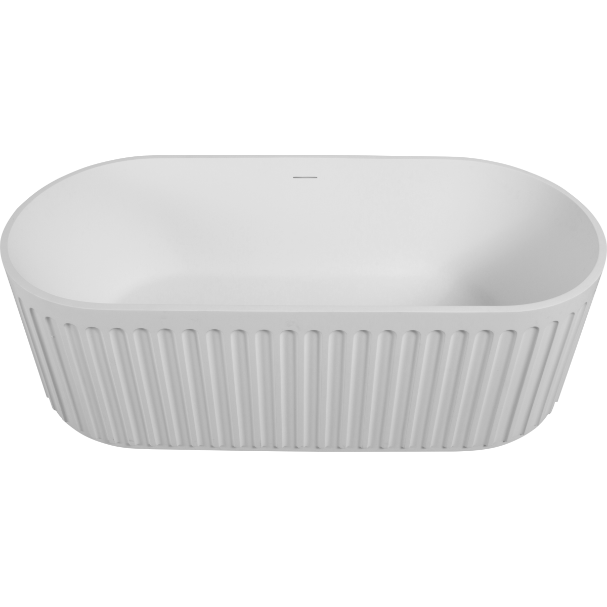 67" Freestanding Solid Surface Bathtub, Luxury Engineered Stone Resin Freestanding Soaking Bathtub with Overflow and Pop-up Drain cUPC Certified,