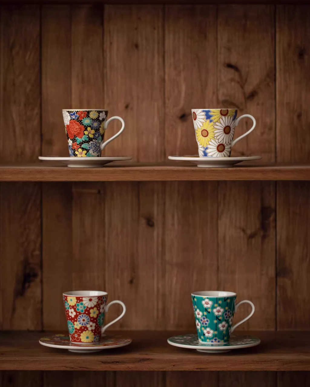 Kutani Ware Imperial Floral Coffee Cup