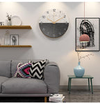Fashion Marble Texture Metal Wall Clock