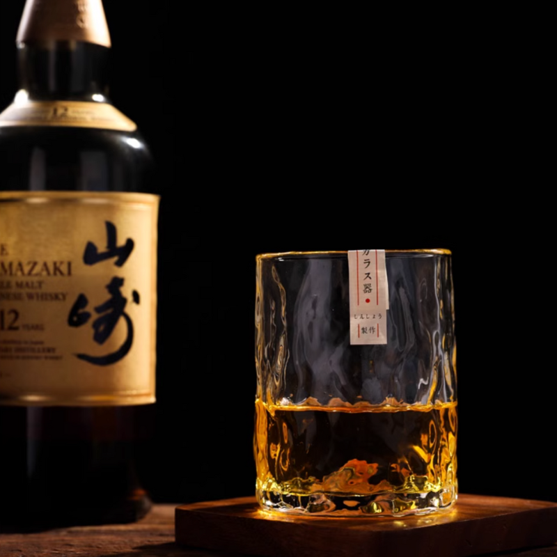 Edo Glass Handcrafted Water Ripple Whisky Glass