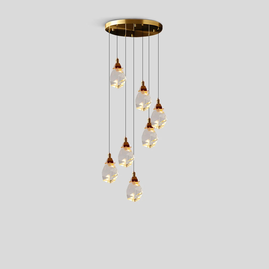 Rock Crystal Rain Chandelier for Living Room