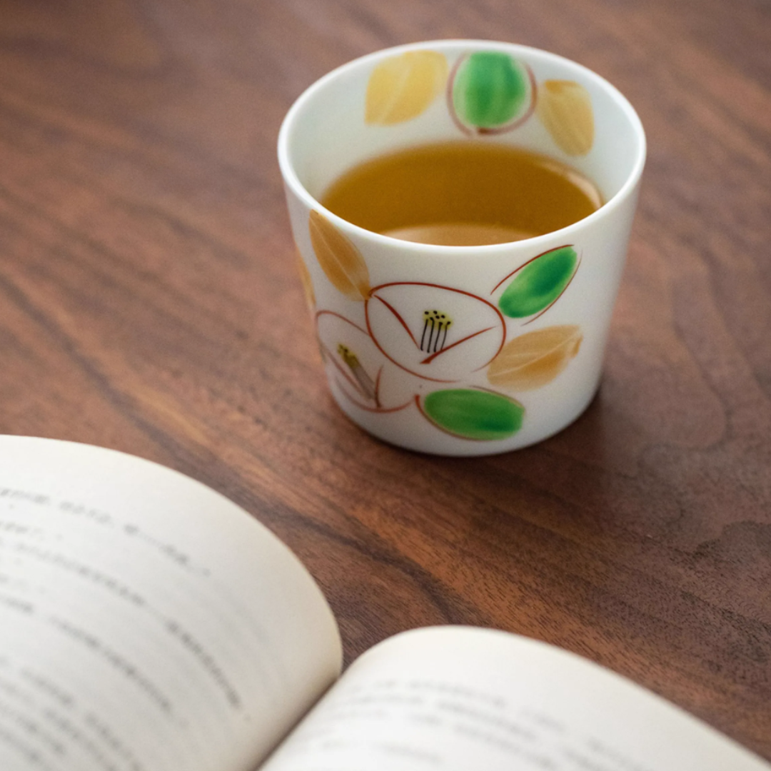 Kurachin Kiln Hand-Painted Moon Camellia Underglaze Tea Cup