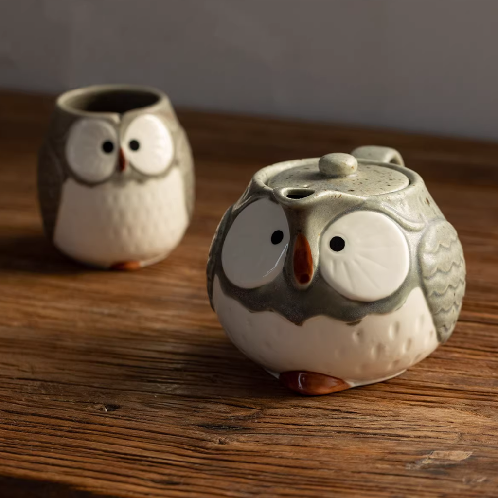 Mino Ware Owl Tea Set
