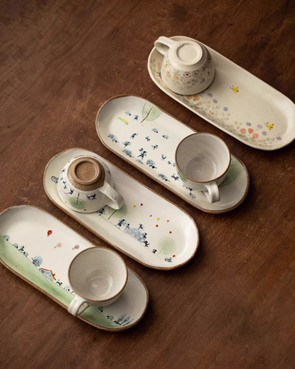 Kasama Ware Hand-Painted Countryside Teapot Set – Multi-Use for Tea & Coffee