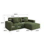 106.3in Compressed sofa with large stripes, modern style, comfortable home style, vacuum compression, full sponge, high rebound-Straight row with foot