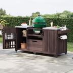 Solid Wood Outdoor Grill Cart 66.5" - Big Green Egg Compatible