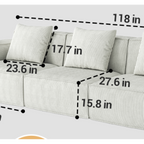 Belfin Modular Sectional Sofa, Convertible Tofu Block Sofa Floor Sofa Bed Armrest Comfy Sofa Bed Compressed Sofa Compression Sofa for Living Room