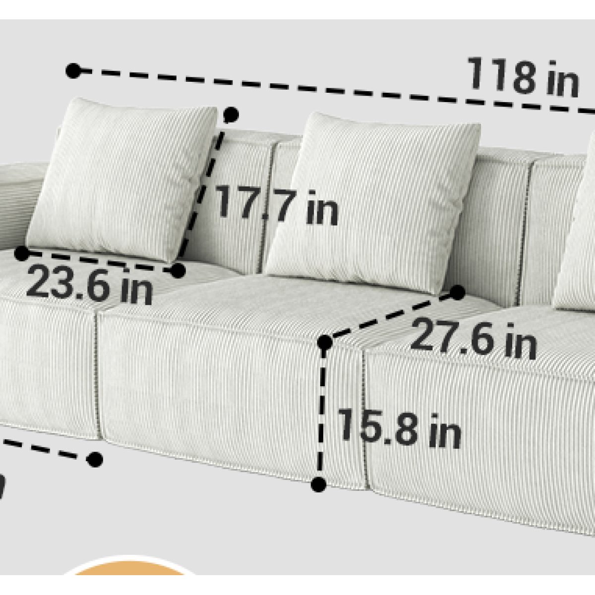 Belfin Modular Sectional Sofa, Convertible Tofu Block Sofa Floor Sofa Bed Armrest Comfy Sofa Bed Compressed Sofa Compression Sofa for Living Room