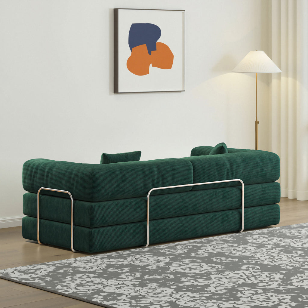 78.8" Modular Sectional Sofa, Convertible Pudding Block Sofa Bed for Living Room