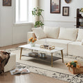 Modern Rectangular Coffee Table with Sturdy Metal Frame